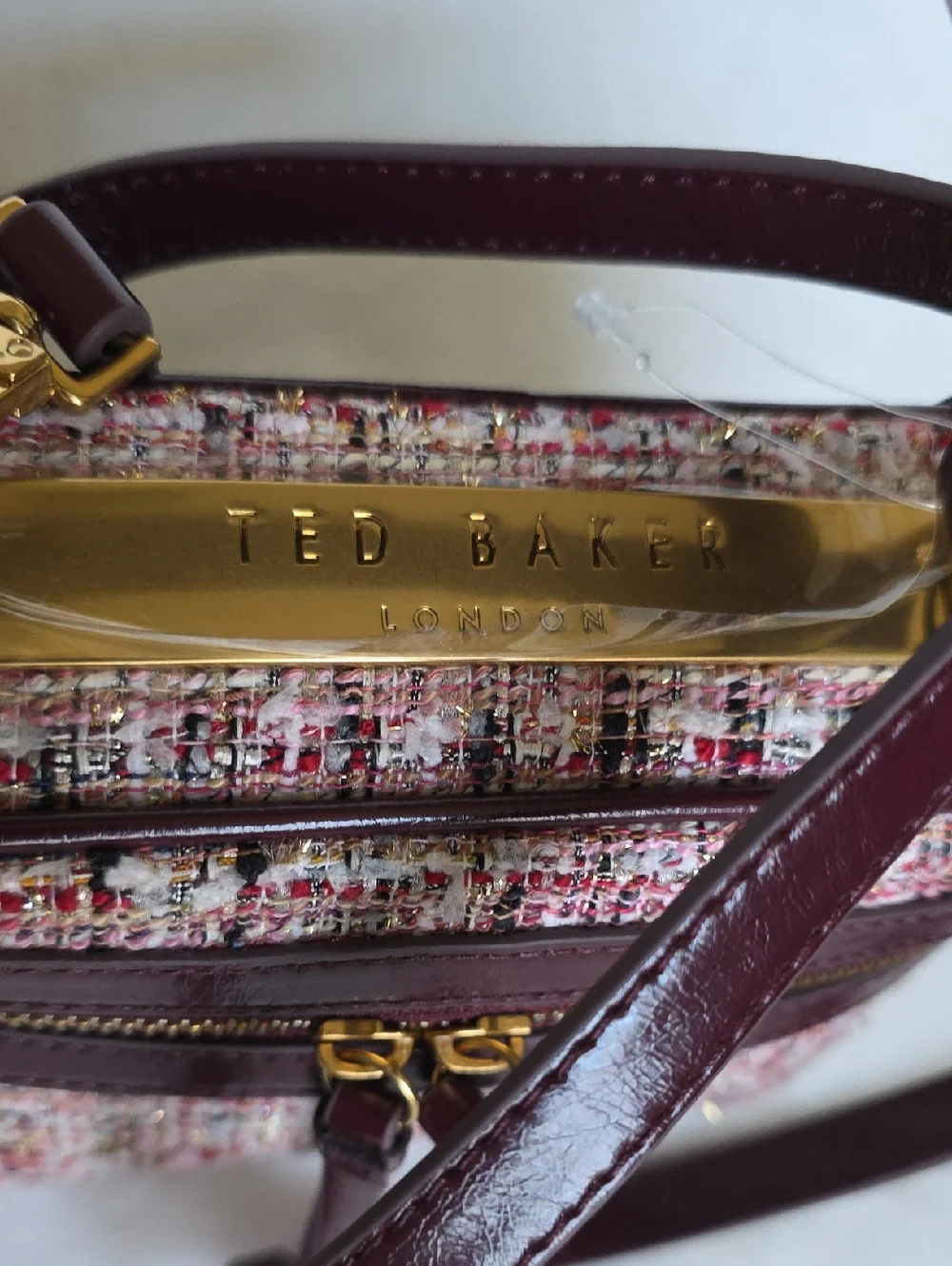 Ted Baker‎ Tweed Satchel Crossbody Bag. NWT.